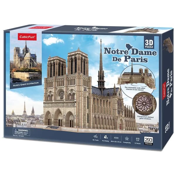 Cubicfun Puslespil 3D Notre Dame Katedral 293 Elementer