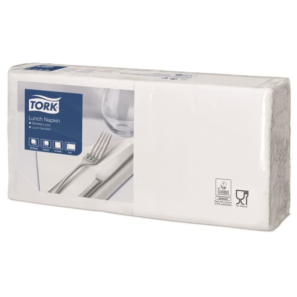 Tork Tork - Frokostservietter, avanceret, bind, 2-lags - Hvid