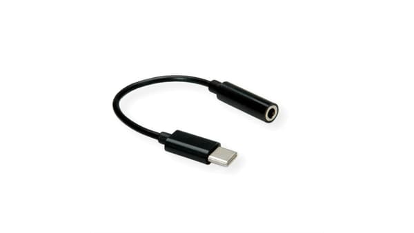 Value-äänikaapeli 0,13 m 3,5 mm USB, musta