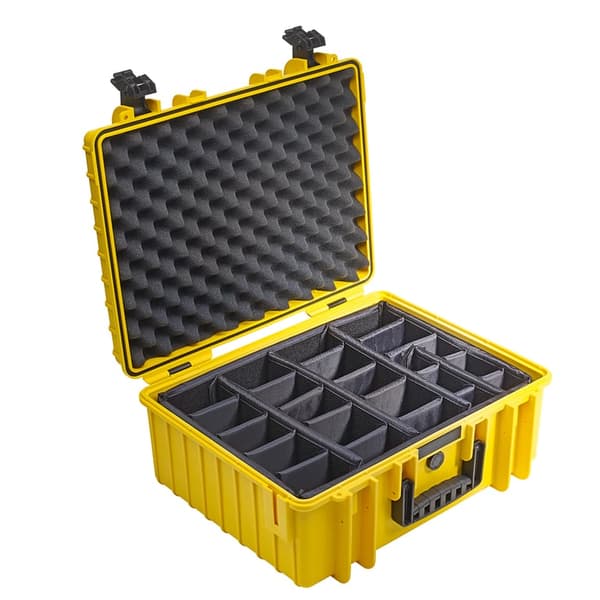 B&W Outdoor Case Typ 6000 gul vadderad avdelare