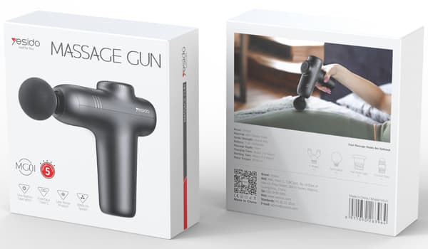 yesido Funktionel Massagepistol MG01 1500mAh, SORT/SORT