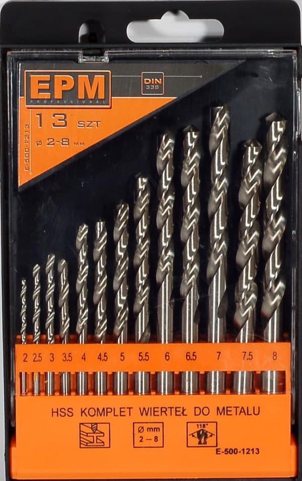 HSS BORESÆT TIL METAL 2-8MM 13STK.