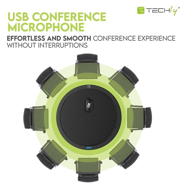 TECHLY 360 USB 2.0 Omnidirektionel Konferencemikrofon med Mute