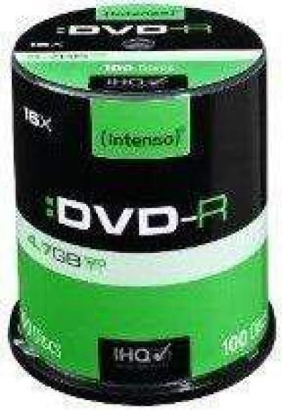 1x100 Intenso DVD-R 4,7GB 16x nopeus, Cakebox
