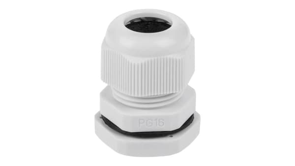 Kabelforskruning 10-14mm IP67 Tommegevind Lysegrå PG16