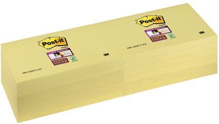 POST-IT SUPER STICKY NOTES 76 X 127 MM 655-12SSCY-EU GUL (12 X 90)