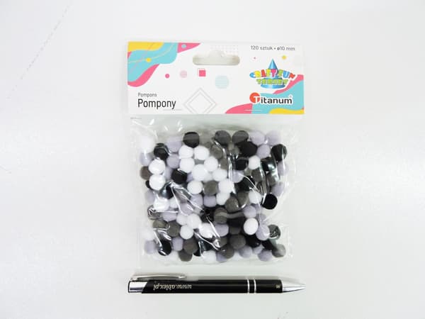 Polyesterpomponer 10mm mix 120st