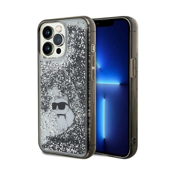 Original KARL LAGERFELD Hardcase KLHCP13LLKCNSK för iPhone 13 Pro (Liquid Glitter C / transparent)