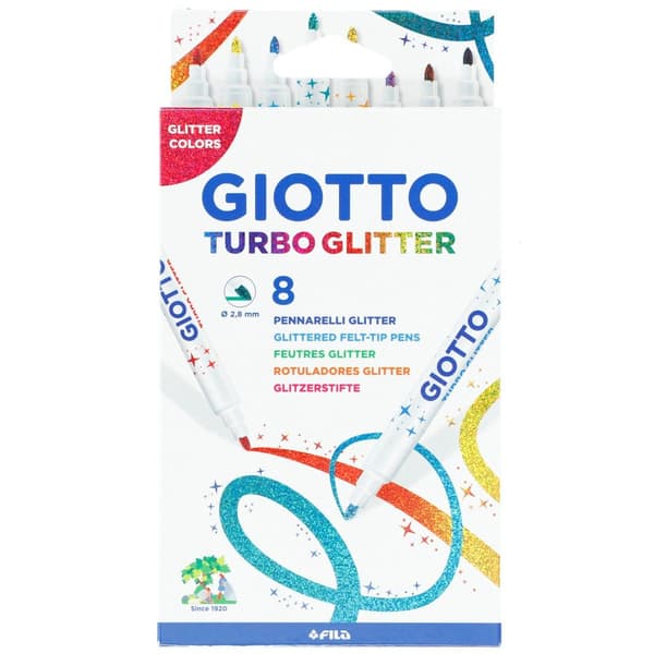 Turbo Glitter -kynät 8 väriä GIOTTO
