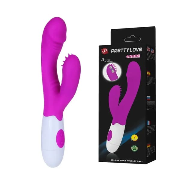 Buet vibrator g-punkt med massager 20cm 7 tilstande