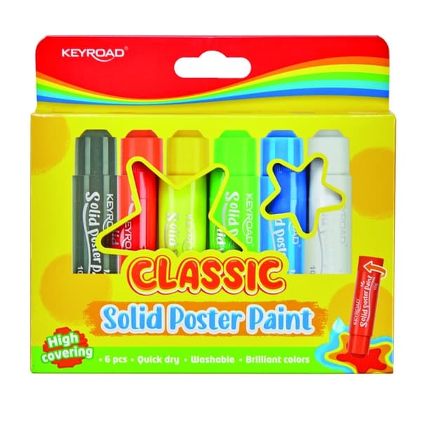 KEYROAD plakatmaling stift 6 farver x 10g