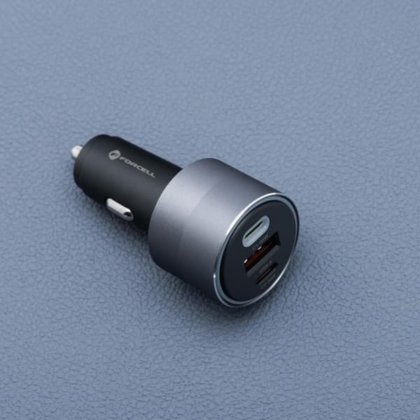 FORCELL F-ENERGY Alu - biloplader 85W PD+QC4.0+SAM SFC 2.0, 2xUSB C+USB A