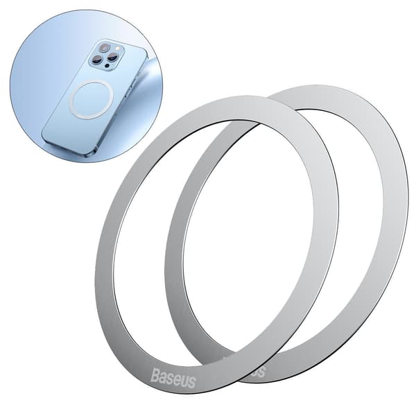 BASEUS universelle plader kompatible med MagSafe PCCH000012 2 stk. sølv