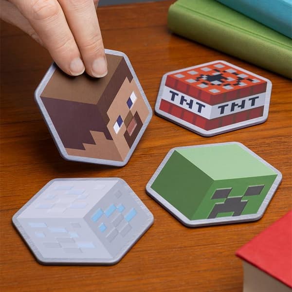 Minecraft metallilasinaluset (4 kpl) / 4 Minecraft-alustan setti