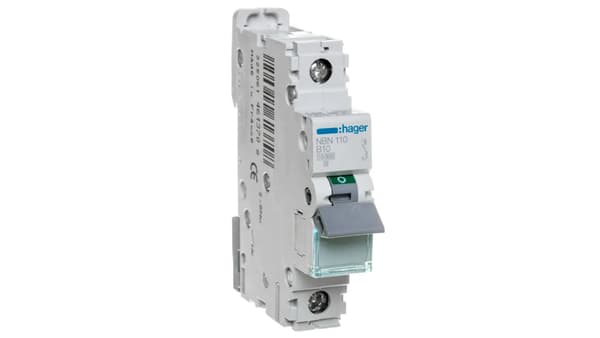 Hager-adapterikytkin 1P B 10A 10kA AC (NBN110)