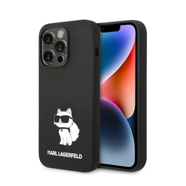Karl Lagerfeld KLHCP14XSNCHBCK etui til iPhone 14 Pro Max 6,7\" hårdt etui Silikone Choupette sort/sort