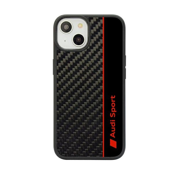 Audi Carbon Fiber Stripe iPhone 14 6,1\" sort/sort Hardcase AUS-TPUPCIP14-R8/D1-BK