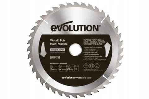 Evolution Widia rundsav til skæring af træ 255x25mm 40z (EVO-255-40-D)