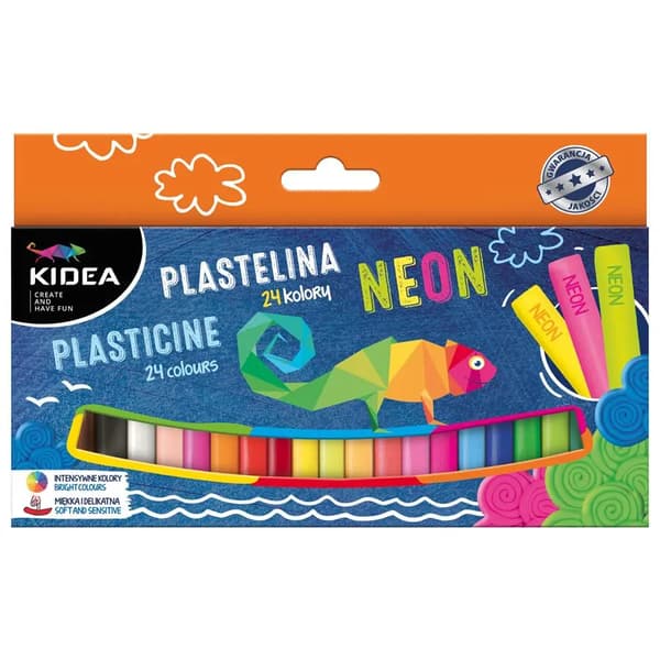 PLASTICINE 24COL NEON KIDEA WB