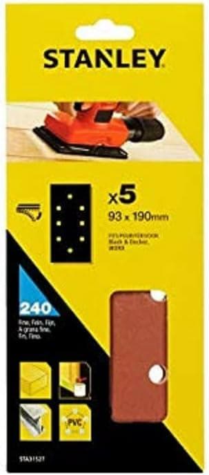 STA.FRY PAPPER 93mm x 190mm P80 /5st. 8 KARDborrehål