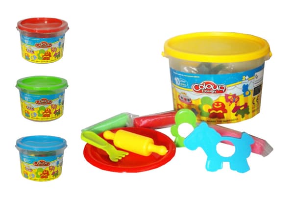 Plastmasse med tilbehør 10 farver MIX