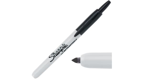Automatisk udtrækkelig permanent markør sort 1,0 mm Sharpie RT