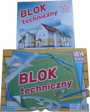 Teknisk blok A4/10K hvid (10 stk)