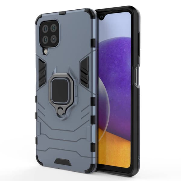 Ring Armor robust Kickstand TPU/PC Pansar Mobilskal Hårt Fodral för Samsung Galaxy A22 4G blå