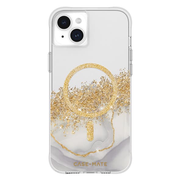 Case-Mate Karat MagSafe - iPhone 15 Plus-fodral dekorerat med guld (marmor)