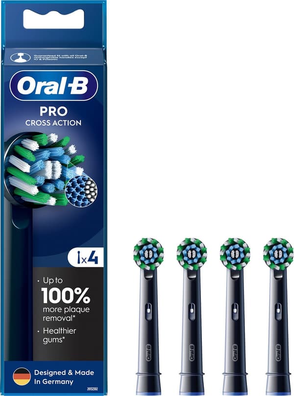 Oral-B EB50BRB CrossAction sort 4 stk.