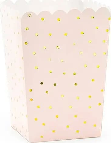Popcornilaatikko Dots, vaaleanpunainen, 7x7x12,5cm yksi koko