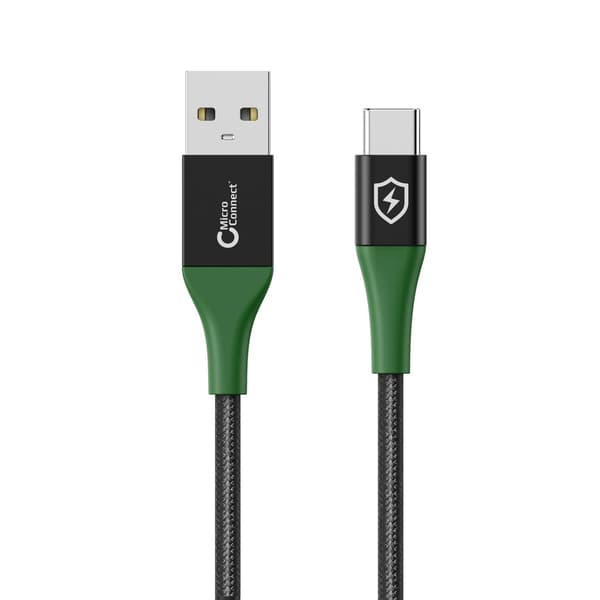 MicroConnect Smart Charge USB-A–USB-C-kaapeli 1m musta/vihreä Smart Charge USB-A–USB-C-kaapeli 1m musta/vihreä