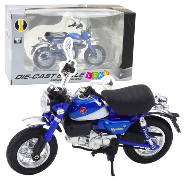 Motorcykel Retro Klassisk Metalljus Blå 1:12