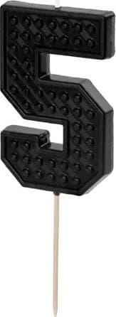 Födelsedagstårta Nummer 5, 6 cm, svart