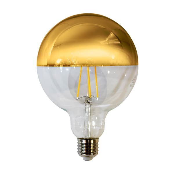 LED Filamentpære 7W G125 E27 GULD Farve: Varm