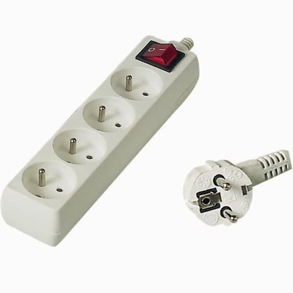 Strømskinne PremiumCord 4 stik 10 m hvid (pp4k10)