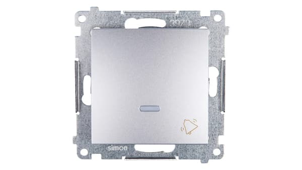 Kontakt-Simon Knappklocka belyst silver matt - DD1L.01/43