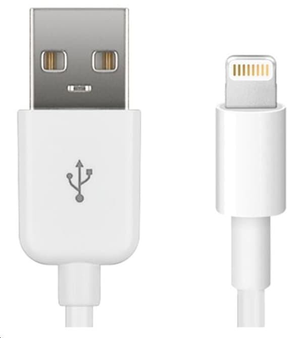 MicroConnect Lightning-kabel MFI 1m, hvid 8-benet Lightning - USB A han Opladning & Synkronisering, 2.4A
