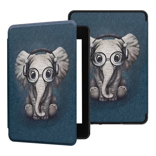 Graafinen Smart Case Kindle Paperwhite 1/ 2/3 (Elefantti)