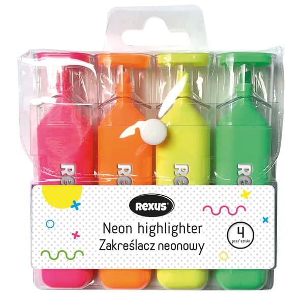 Overstregningstusch neon 4 farver