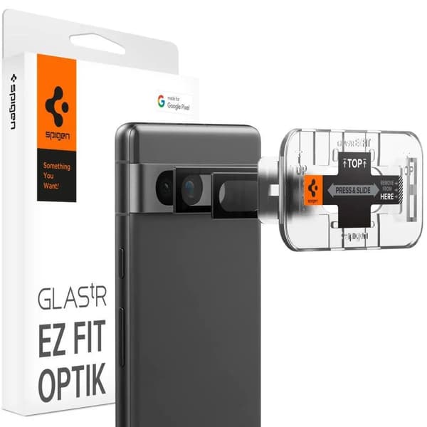 Spigen Glas.tR EZ Fit Optik -kamerasuojus Google Pixel 7A:lle – musta 2 kpl