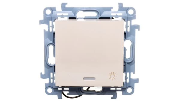 Simon 10 Knap /lys/ med LED lys creme CS1L.01/41