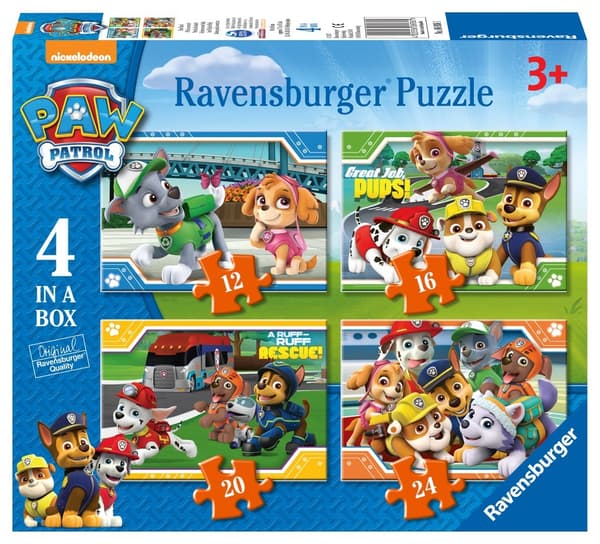 Ravensburger Pussel 4i1 12/16/20/24 bitar - Paw Patrol