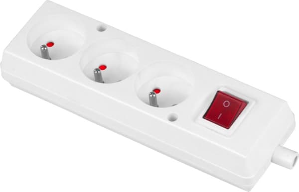 TRIPLE STIKKONTAKT + STIK 16A 250V UAFMONTERBAR MED/U HVID