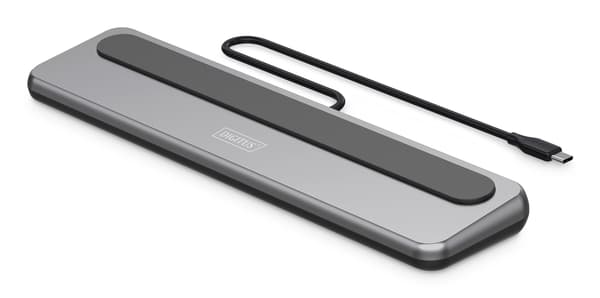 DIGITUS telakointiasema USB-C->HDMI,DP,USBA,USBC,RJ45,PD hopea