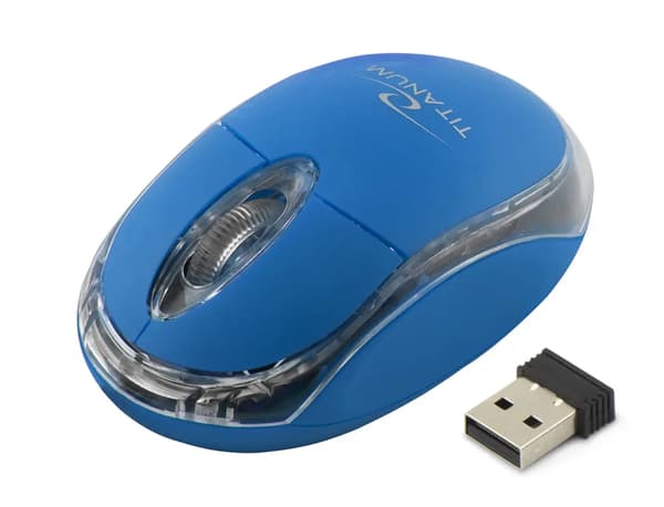 TITANUM TRÅDLÖS 2.4GHZ OPTISK MUS 3D USB CONDOR BLÅ