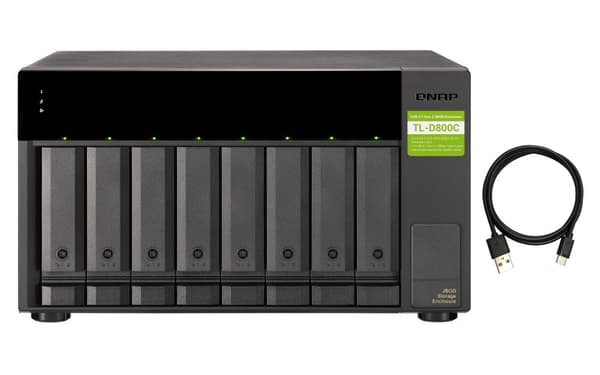 Netværkslager Qnap TL-D800C Sort Sort/Grå