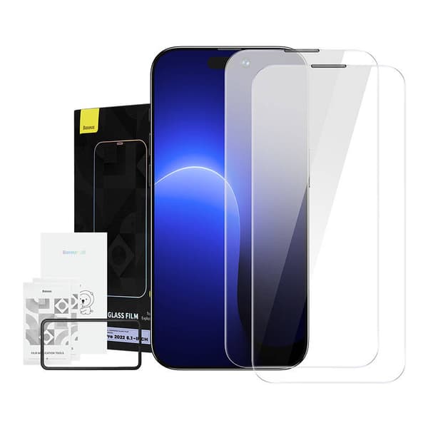Baseus Crystal Härdat Glas Dammtätt 0.3mm för iPhone 14 Pro (2st)