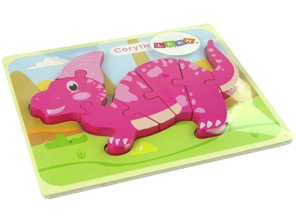 LeAntoys Puinen palapeli dinosaurus Corythosaurus Pinkki
