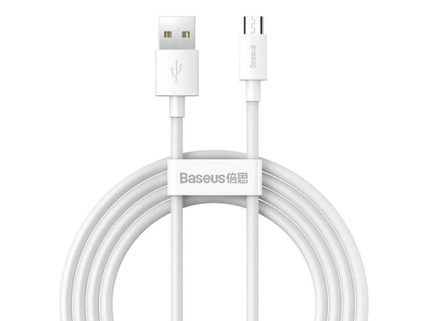 Baseus Micro USB Simple Wisdom-kabel (2st/set) 2.1A 1.5m Vit (TZCAMZJ-02)